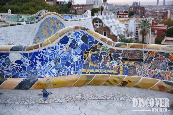 Узор на фрагменте скамейки